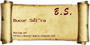 Bucur Sára névjegykártya