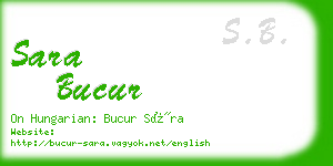 sara bucur business card